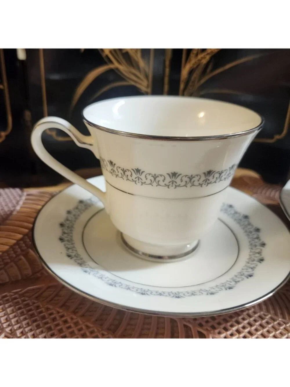 Mismatched China Tea Cups & Saucers Blue Theme Porcelain Floral